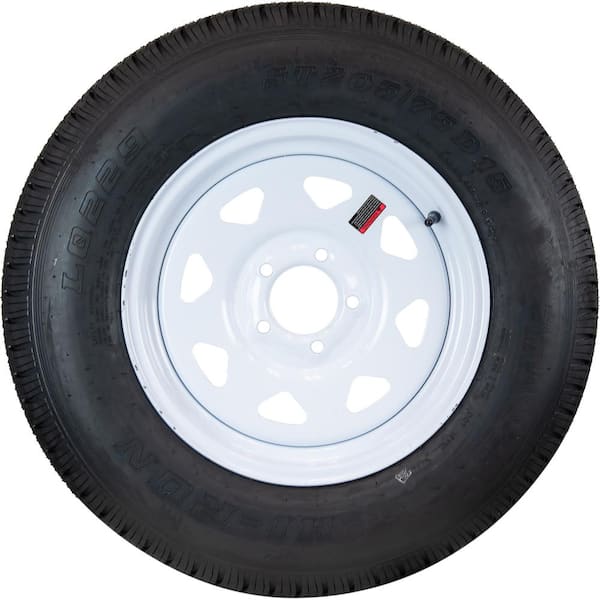 Hi-Run 8 Spoke White 50 PSI ST205/75D15 and 15 in. x 5.0 in. 5-4.5