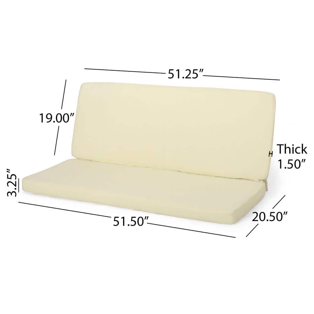 Cream Water-Resistant Fabric Outdoor Loveseat Cushions