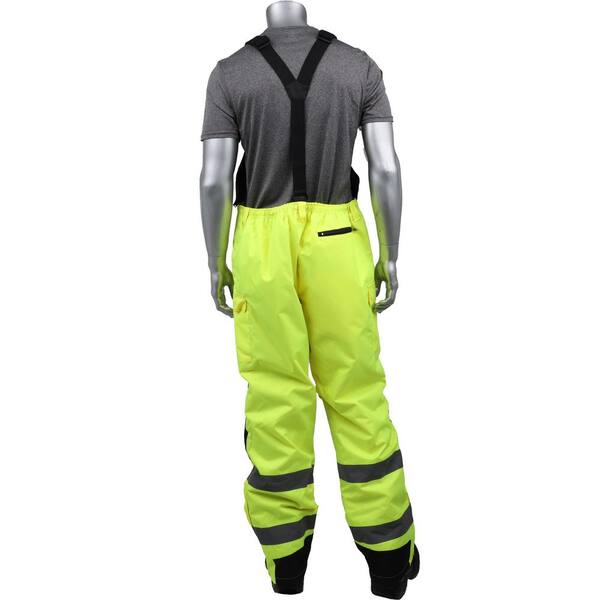 PIP Men's X-Large Hi Vis Yellow Insulated Bib Overalls with Black