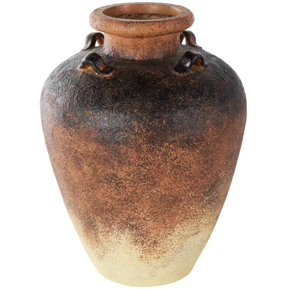 Litton Lane Copper Textured Ombre Antique Amphora Magnesium Oxide Decorative Vase