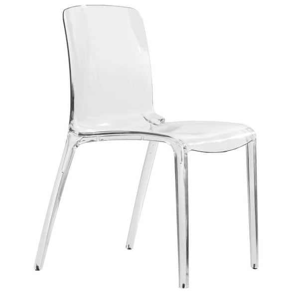 Leisuremod Murray Modern Lightweight & Stackable Dining Chair in Clear