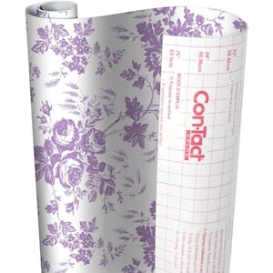 Creative Covering 18 in. x 20 ft. Toile Lavender Self-Adhesive Vinyl Drawer and Shelf Liner (6-Rolls)