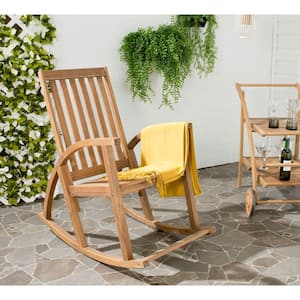 Clayton Teak Brown Acacia Wood Outdoor Rocking Chair