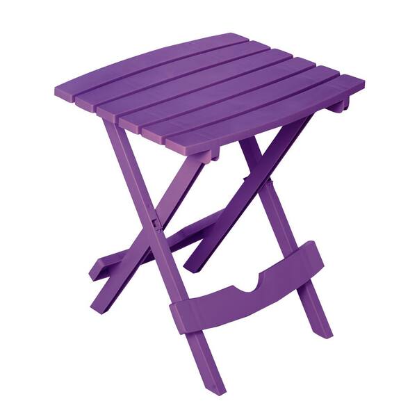 Adams Manufacturing Quik-Fold Bright Violet Resin Plastic Outdoor Side Table