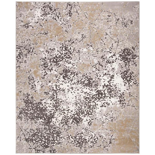 Vogue 8 ft. x 10 ft. Cream/Beige Abstract Contemporary Area Rug