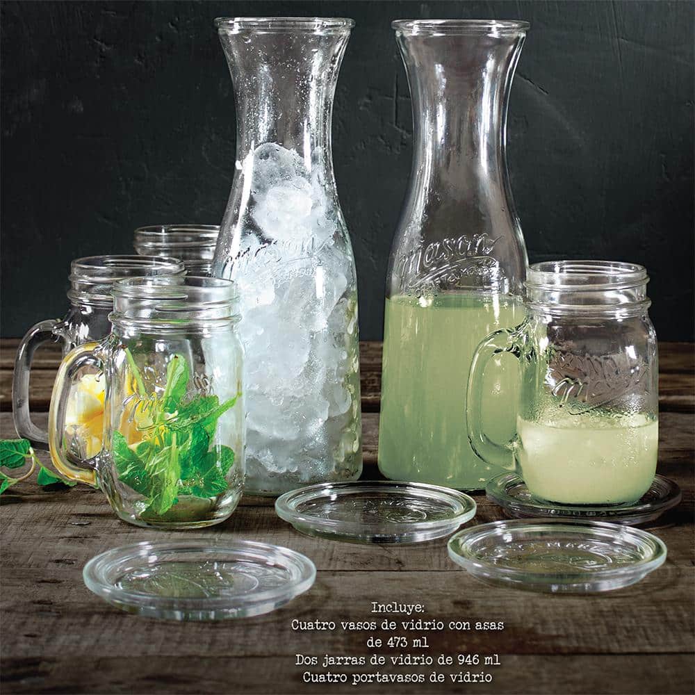 Vintage Clear Glass 10-Piece Drinkware Set