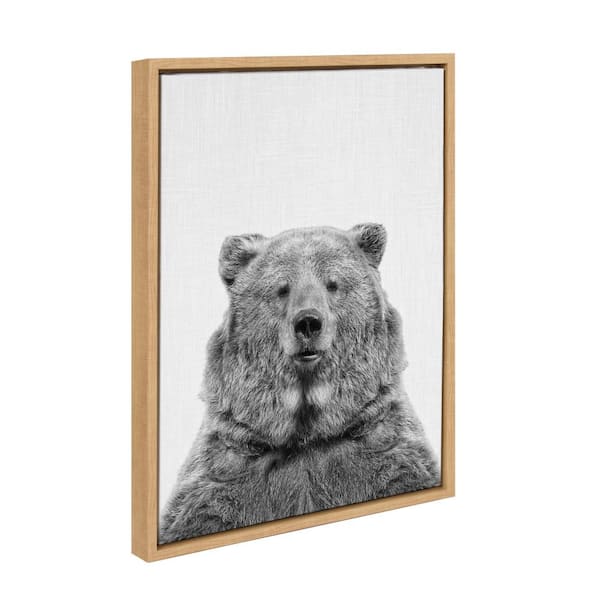 24 in. x 18 in. "Bear European" by Tai Prints Framed Canvas Wall Art