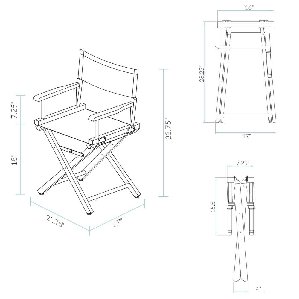 Honey Oak Foldable Director's Chair with Slat Back
