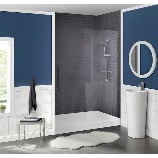 Voltaire 36 in. x 60 in. Acrylic, Single-Threshold, Left-Hand Drain, Shower Base in White