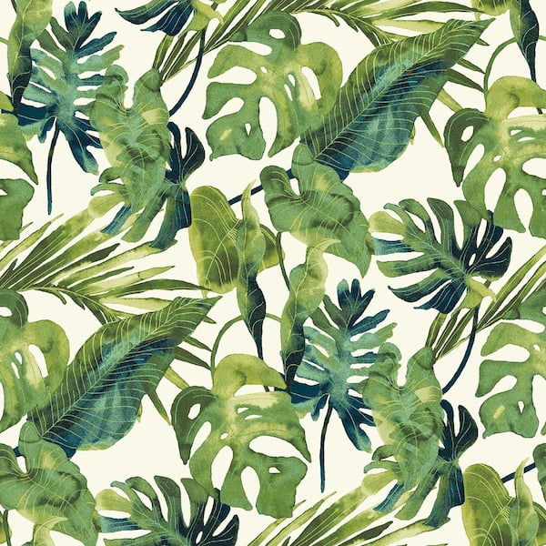 Tommy Bahama Falling Fronds Aloe Tropical Palm Vinyl Peel and Stick Wallpaper Roll ( Covers 30.75 sq. ft. )