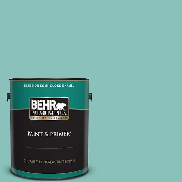 BEHR PREMIUM PLUS 1 gal. #M450-4 Undine Semi-Gloss Enamel Exterior Paint & Primer