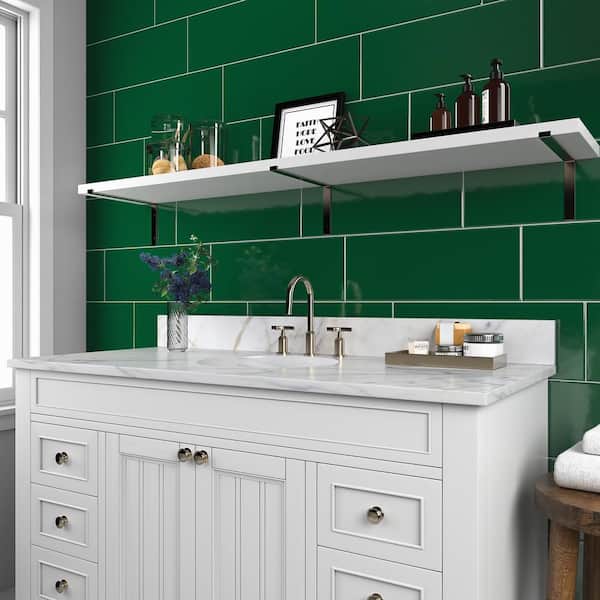 Restore Green 8 in. x 24 in. Glazed Ceramic Wall Tile (13.3 sq. ft./Case)