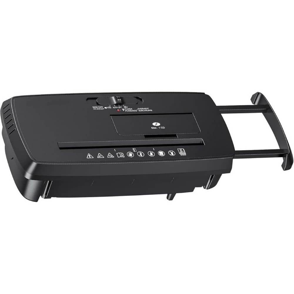 8-Sheet Strip Cut Paper, CD, and Credit Card Shredder, Compact, No Basket, Portable with Extendable Arm, Black price history on PriceWatchPro