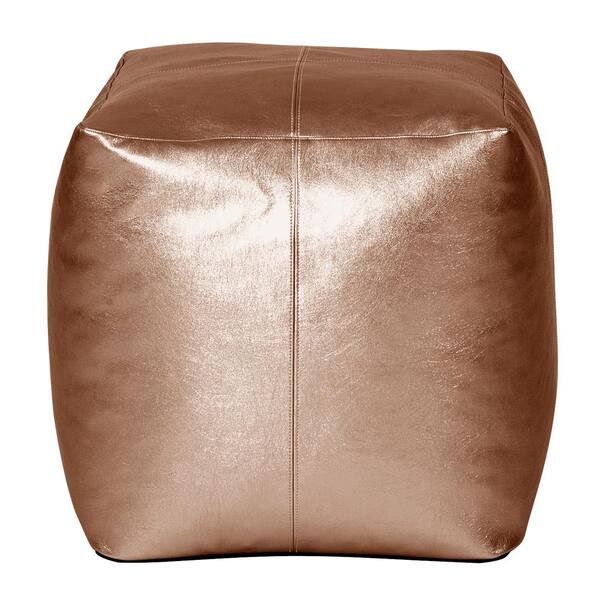 Unbranded Coco Coral Brown Square Pouf Ottoman