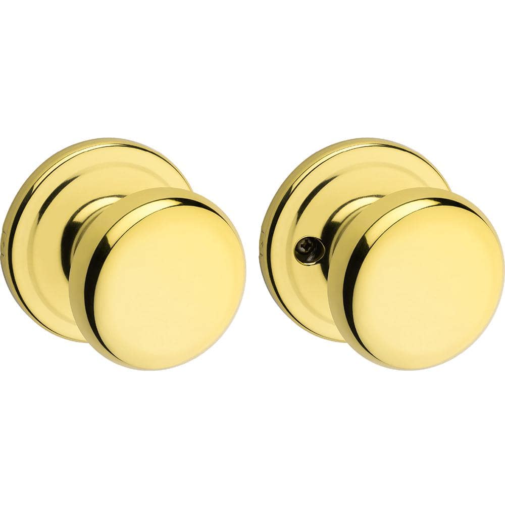 Kwikset Juno Polished Brass Passage Hall/Closet Door Knob with