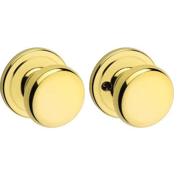 Juno Polished Brass Passage Hall/Closet Door Knob with Microban Antimicrobial Technology