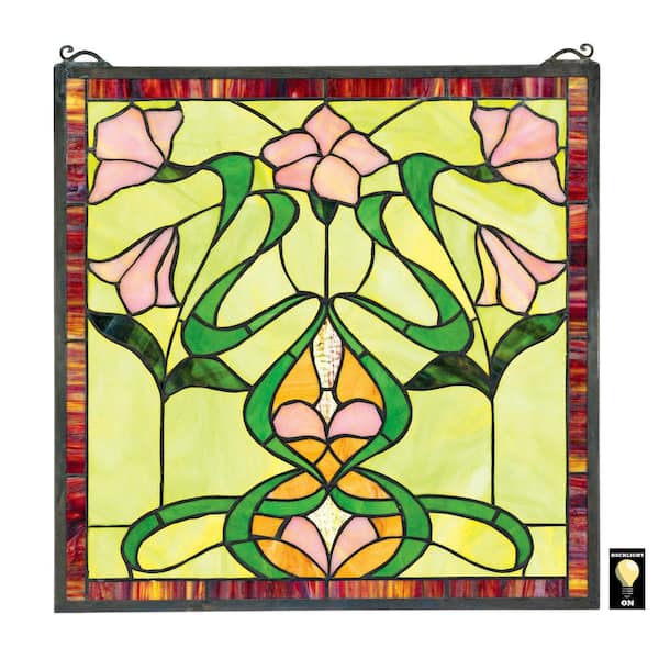 Design Toscano Nouveau Lily Stained Glass Window Panel