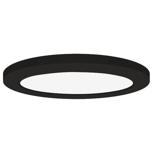 Access Lighting Slim 5 in. 6-Watt Black Integrated LED Flush Mount with White Acrylic Shade