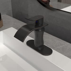Waterfall Single Hole Single-Handle Bathroom Faucet With Pop Up Drain in Oil Rubbed Bronze