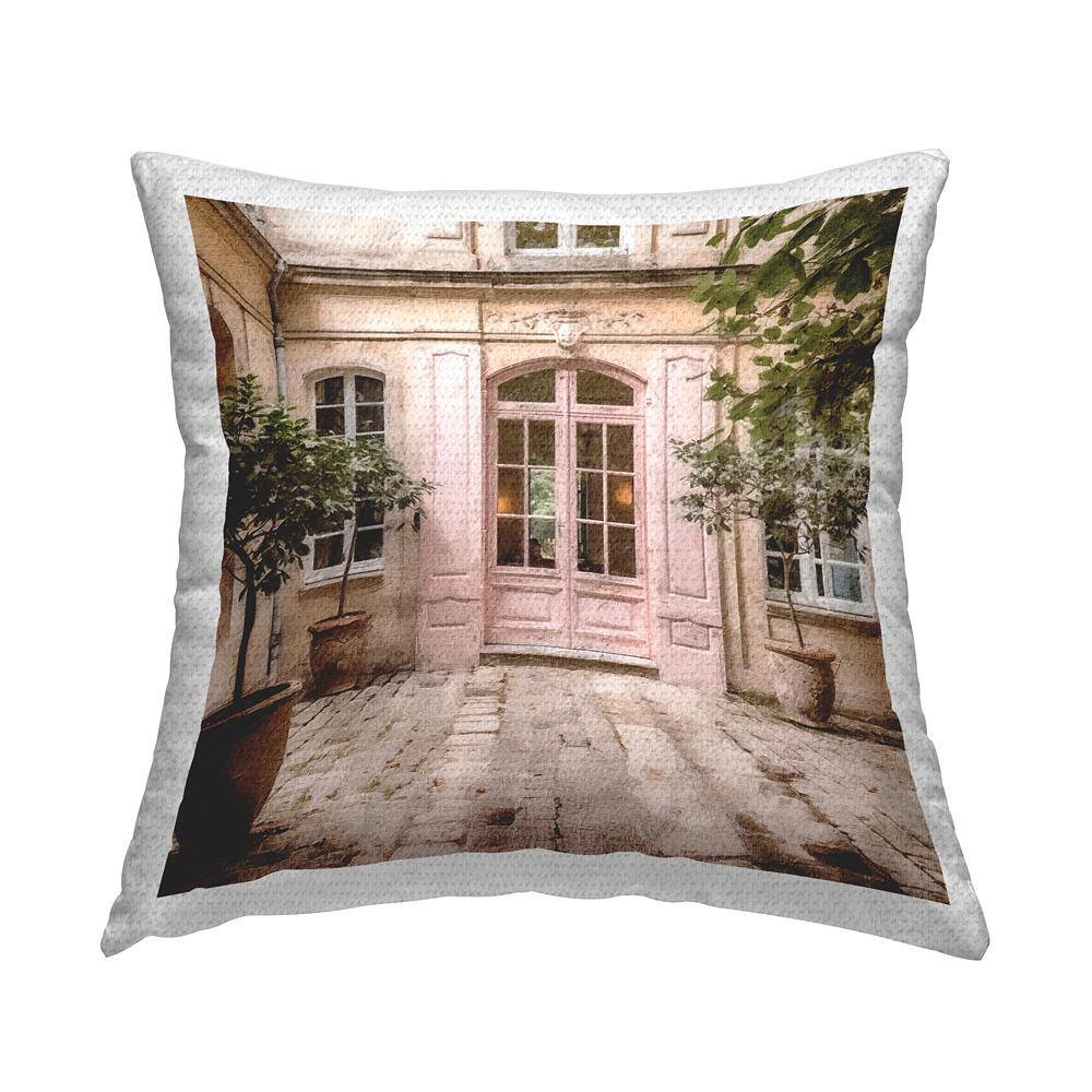 Pink French Doors Beige Square Outdoor Throw Pillow price history on PriceWatchPro