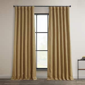Butterscotch Solid Rod Pocket Room Darkening Curtain - 50 in. W x 120 in. L (1 Panel)