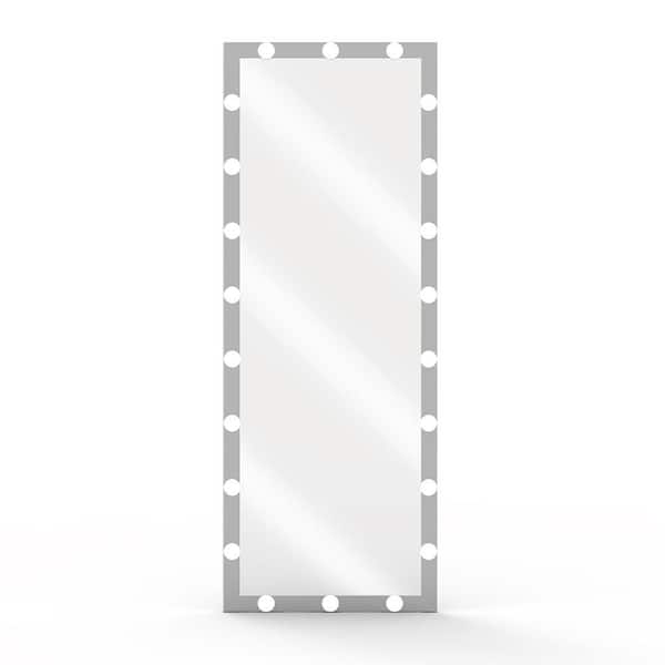 Unbranded Silver 24 in. W x 63 in. H Modern Rectangle Aluminium Framed Mirror Wall Mirror Wall Decor Mirror