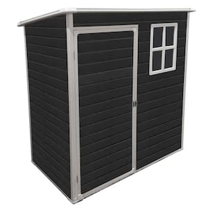 5 ft. W x 3 ft. D Black Resin Plastic Outdoor Storage Shed with Single Door and a Window (15 sq. ft.)