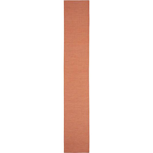 Positano Terracotta 2 ft. x 10 ft. Kitchen Runner Solid Modern Indoor/Outdoor Patio Area Rug