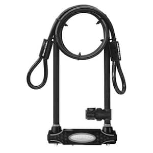 6 in. (15cm) Wide Hardened Steel U-Lock w/ 11 in.(28cm) Shackle Clearance; 4 ft.(1. 2m)x 3/8 in. (10mm) Looped-End Cable