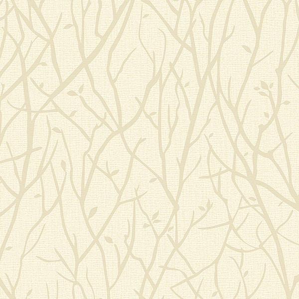 Advantage Kaden Champagne Branches Cream Wallpaper Sample