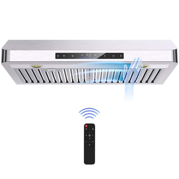 BRANO 36 in. 900 CFM Ducted Under Cabinet Range Hood in Stainless Steel with Remote Control and LED Lights