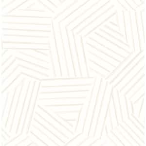 Helene Pearl Silver Geometric Lines Wallpaper Sample