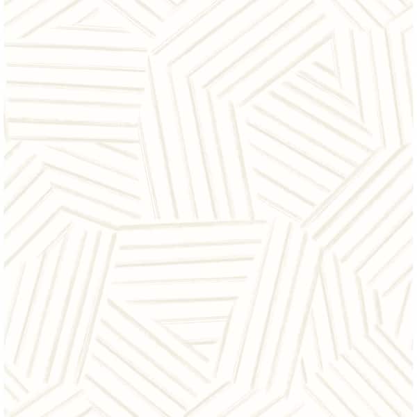 A-Street Prints Helene Pearl Silver Geometric Lines Wallpaper Sample