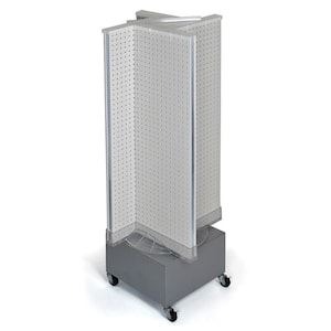 44 in. H x 13.5 in. W Pegboard on Wheeled Base in White
