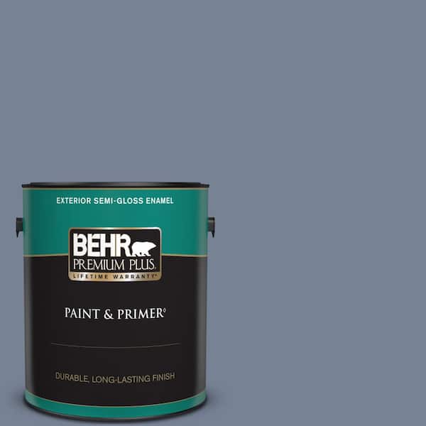 BEHR PREMIUM PLUS 1 gal. #PPU15-07 Tranquil Pond Semi-Gloss Enamel Exterior Paint & Primer