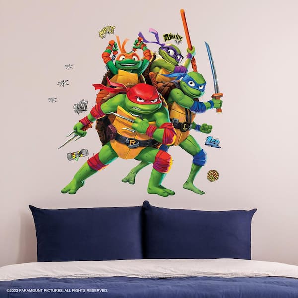 RoomMates Teenage Mutant Ninja Turtles Green Mutant Mayhem Group Giant  Vinyl Peel and Stick Wall Decals RMK5443TBM - The Home Depot