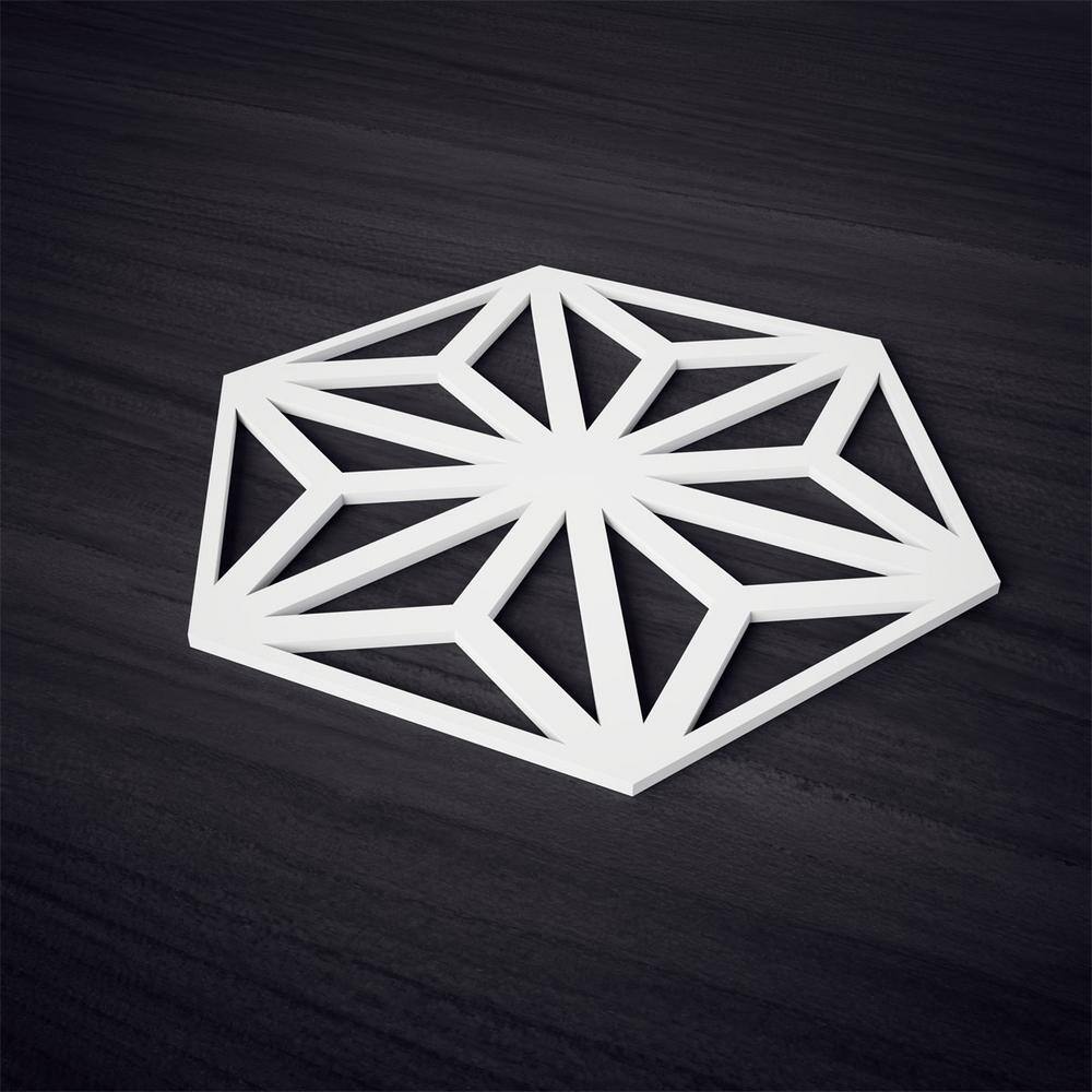 Elegant Unfinished PVC Fretwork Wall Panels, 15.75'' x 17.75''