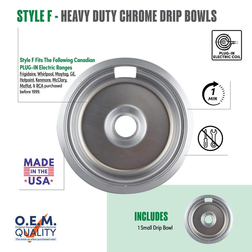 8 in. Large Drip Bowl in Chrome (1-Pack) price history on PriceWatchPro