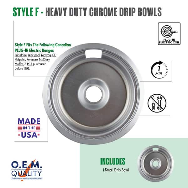 Range Kleen 8 in. Large Drip Bowl in Chrome (1-Pack)