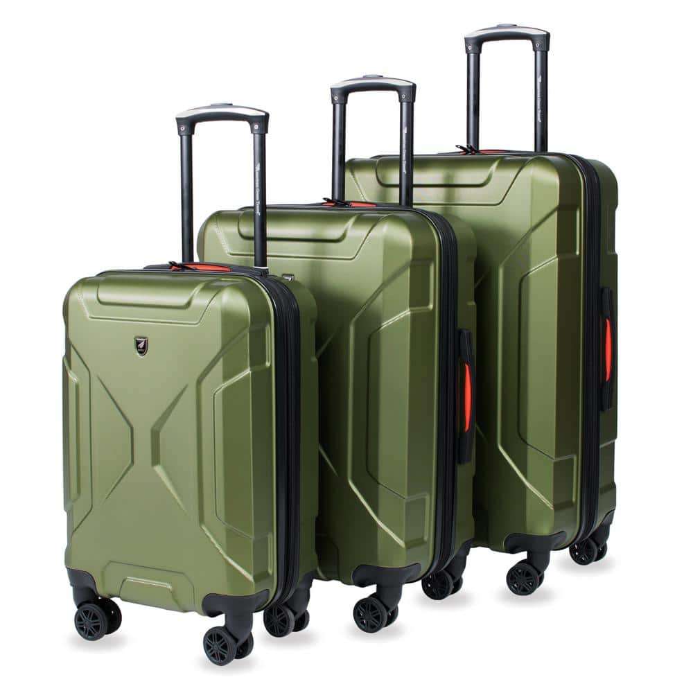 American Green Travel Vailor 3-Piece Olive Hardside Expandable Double  Spinner Luggage Set AG612-3E-OLV - The Home Depot