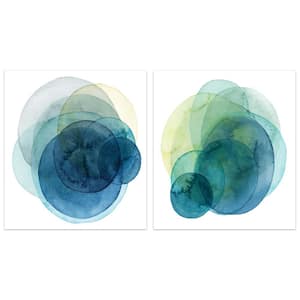 "Evolving Planets" Abstract Wall Art Printed on Frameless Free Floating Tempered Glass Panel