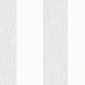 Calico Stripe Gray Vinyl Strippable Wallpaper (Covers 56 sq. ft.)