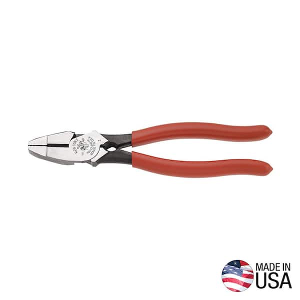 Klein Tools 9 in. Lineman's Bolt-Thread Holding Heavy Duty High Leverage Side Cutting Pliers