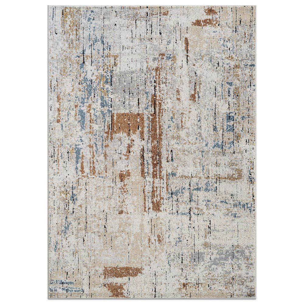 World Rug Gallery Strata Modern 6 ft. 6 in. x 9 ft. Multi Rug ...