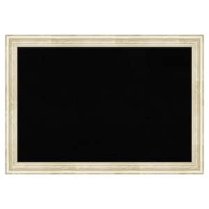 Country White Wash Wood Framed Black Corkboard 40 in. x 28 in. Bulletine Board Memo Board