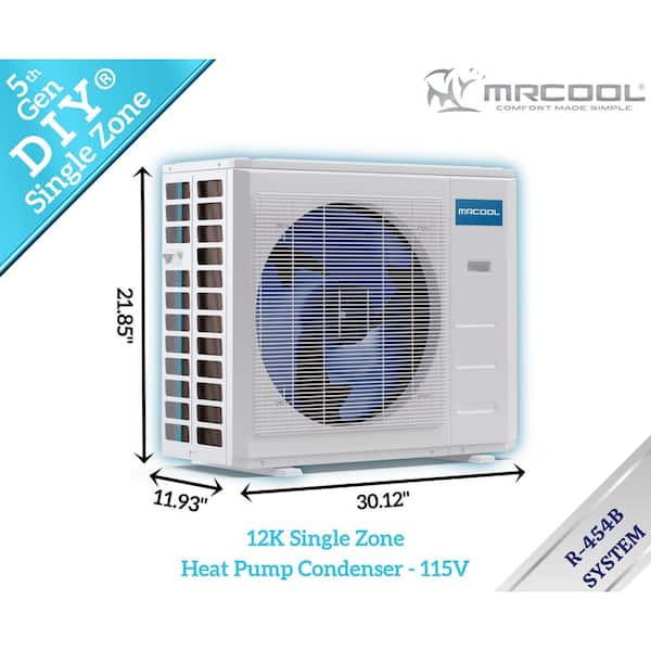 MRCOOL - 5th Gen DIY 12K BTU 23.5 SEER2 1-Ton Mini-Split Heat Pump Complete System-25 ft. Pre-Charged Line Set-115V-R454B