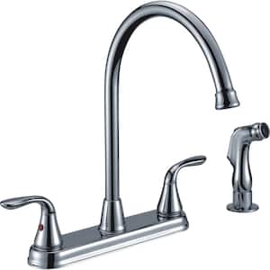 Majestic Double Handle Standard Kitchen Faucet in Polished Chrome