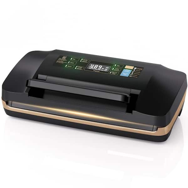 Numhew Black 95 Kpa 10-in-1 Full Automatic Food Vacuum Sealer Machine with Built-in Cutter, Bag Storage and Double Heat Seal