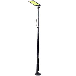 30-Watt Equivalent Integrated LED Black Plus Yellow Area Light with Telescoping Pole and Remote Control, 6000k