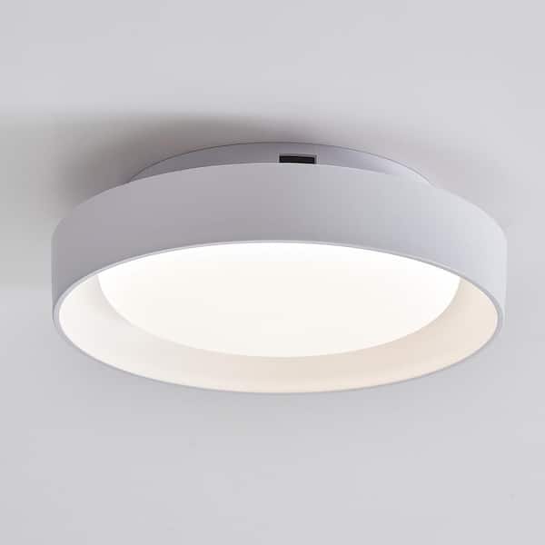 CLAXY 9.84 in. 1-Light White Flush Mount with No Glass Shade and No Bulbs Included 1-Pack